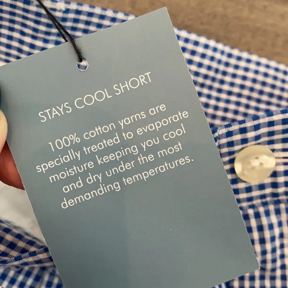 Jos. A.‎ Bank Mens Stays Cool Gingham Shorts Size 36 Reg
